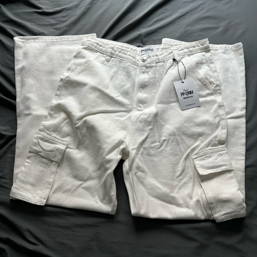 Princess Polly White Cargo Pants